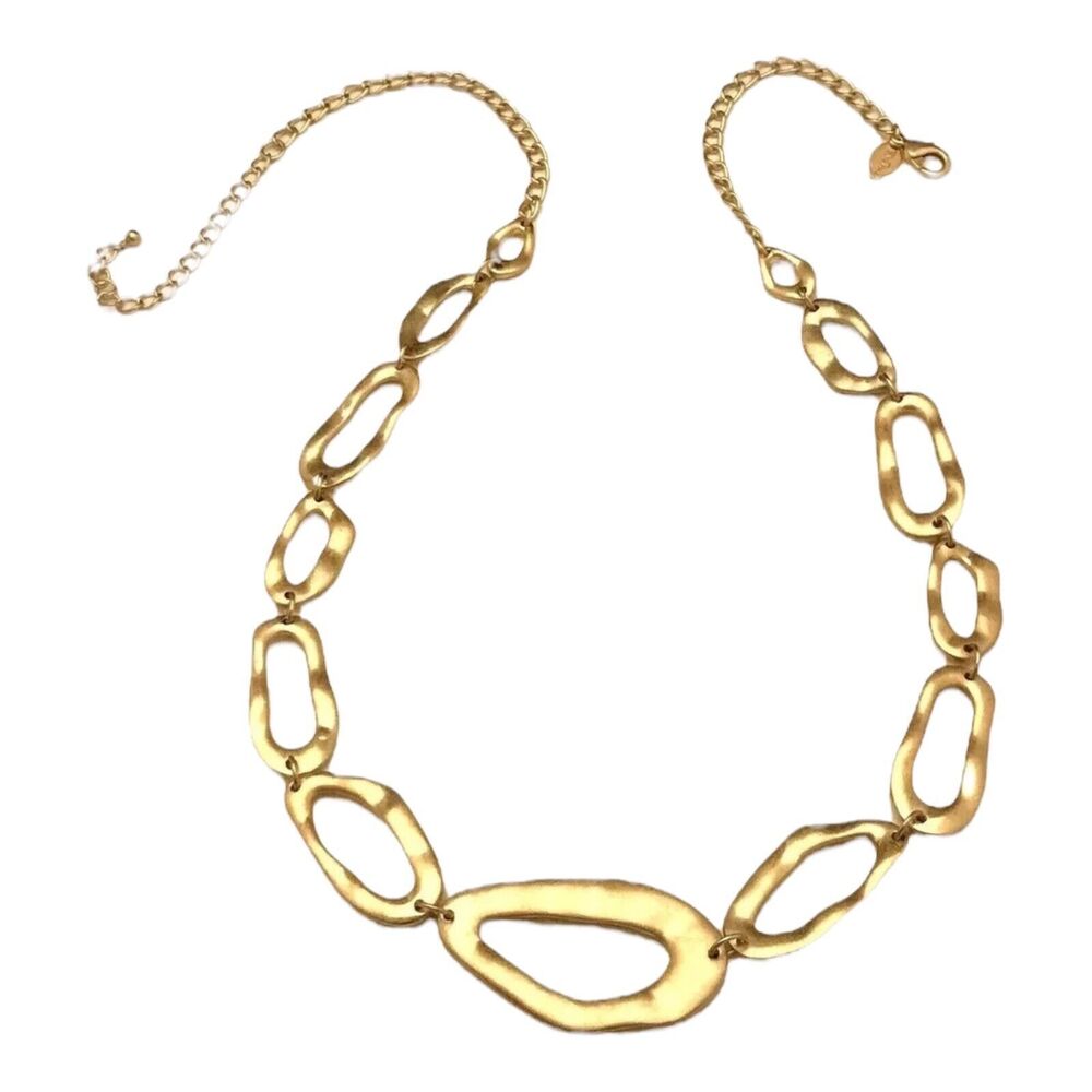 New Boheme by the Stones Gold Tone Necklace Hammered HSN 7C
